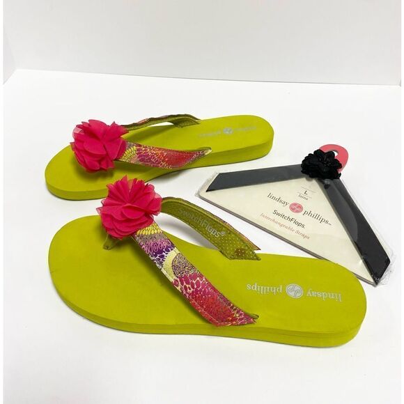 Lindsay Phillips Lime Green Switch Flop -Flip Flop Sandal Size 10 - Picture 8 of 8